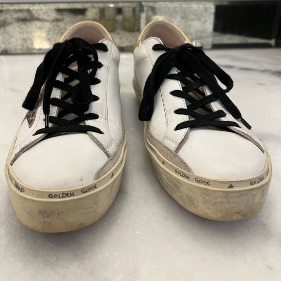GOLDEN GOOSE Hi Star sneakers cheetah star & gold heel tab 39 (8.5) barely worn - Picture 2 of 5
